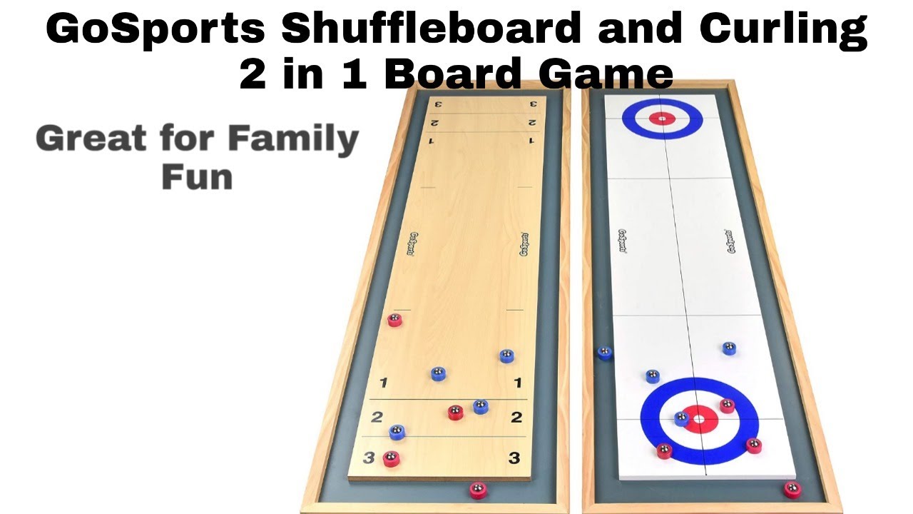 Gosports Shuffleboard And Curling 2 In 1 Board Game And Mini Tabletop Bocce Game 