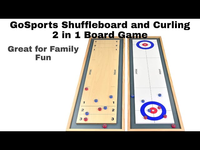 Franklin Sports 2-in-1 Shuffleboard Table and Curling Set - Portable  Tabletop Set Includes 8 Rolling Mini Pucks - 45