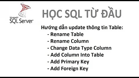 Bài 2: [Học SQL từ đầu] - Update table name, column name, data type, primary key, foreign key