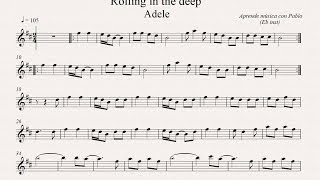 ROLLING IN THE DEEP: Eb Inst (saxo alto, saxo barítono...) (partitura con playback) chords
