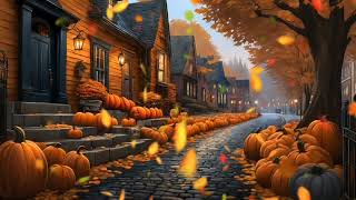 Pumpkin Street Serenade: Cozy Autumn Wind & Windchimes ASMR Ambience