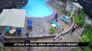 CCTV footage of how Pinewood Beach resort in Diani Kenya was attacked &amp; people robbed.