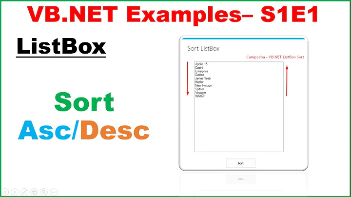 VB.NET Examples S1E1 : ListBox - Sort Ascending/Descending