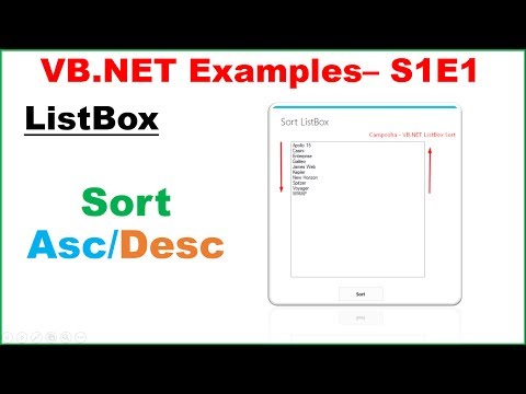 VB.NET Examples S1E1 : ListBox - Sort Ascending/Descending