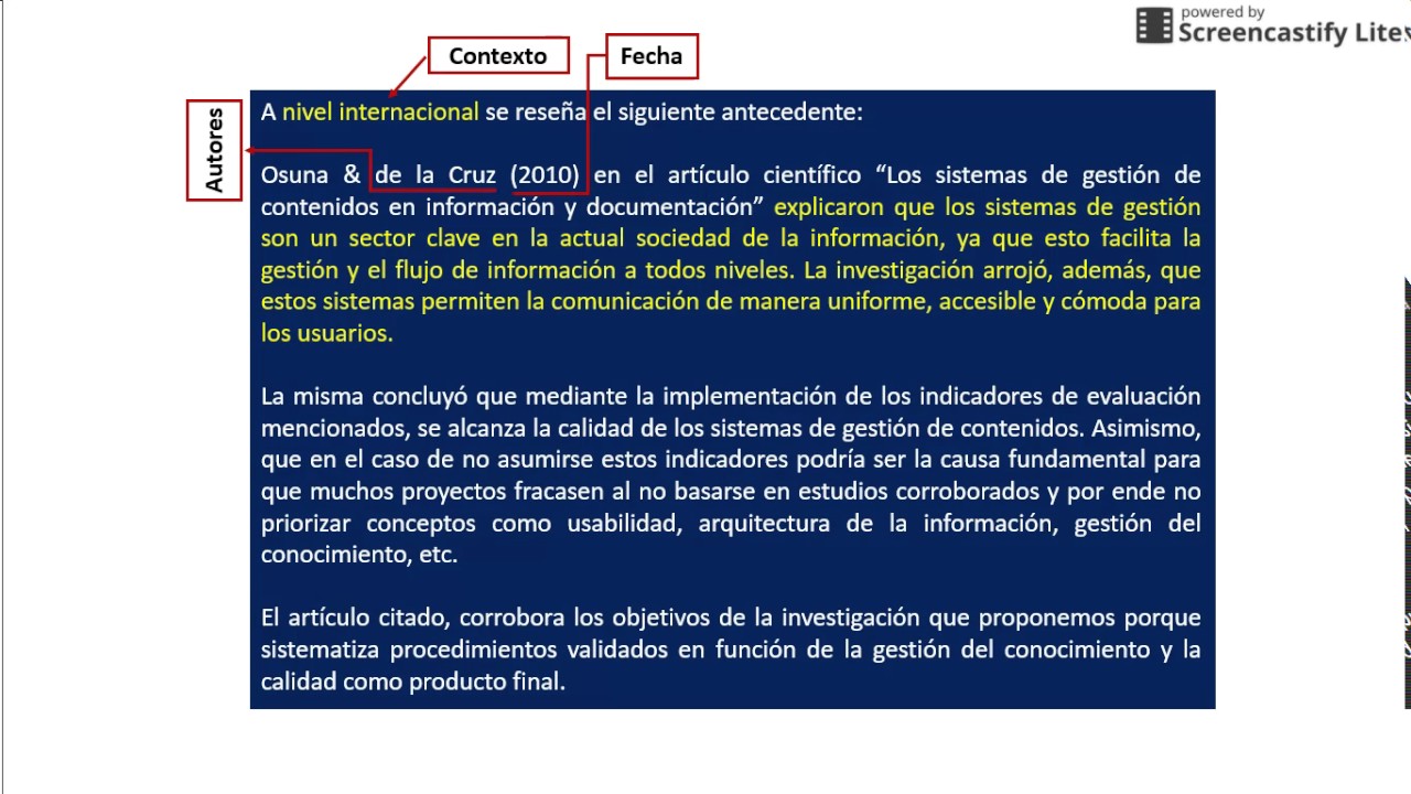 Ejemplo De Antecedentes En Un Proyecto De Investigacion Ejemplo ...