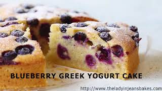 Blueberry greek yogurt pound cake