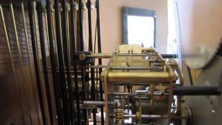 Manually manipulating Grandfather Clock movement.