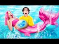 Rich vs Broke Mermaid |  How to Become Popular Twins Mermaid!