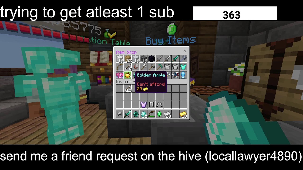 playing The hive on mincecraft with viewers (survival games, ground wars, skywars, bedwards ETC