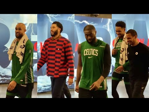 Jaylen Brown Derrick White Jayson Tatum Immediately After Brown Scores 50 Points Vs Clippers 