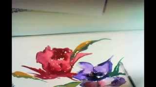 watercolor abstract painting tutorial flower easy