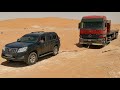Prado 4.0 V6 pulling out a 14 Ton truck stuck in sand.