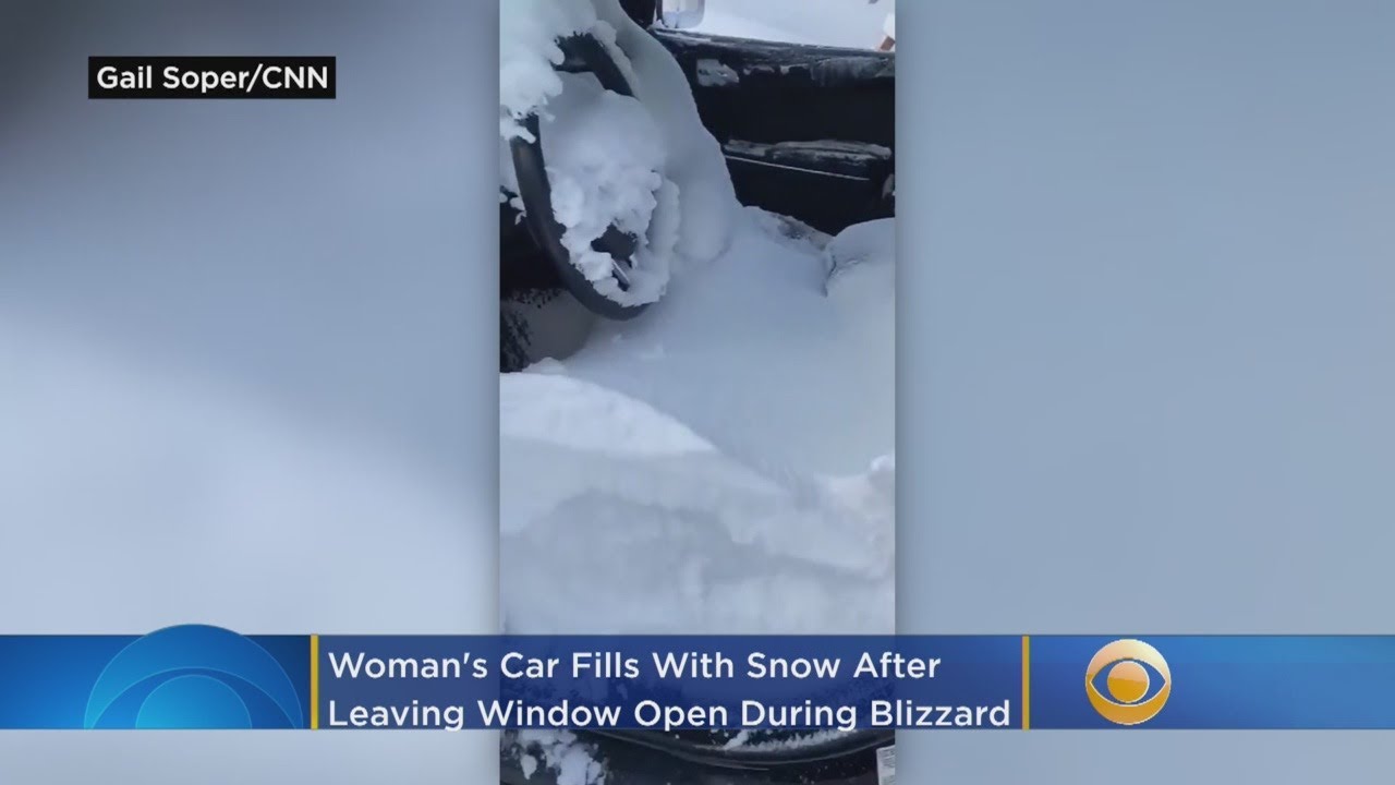 Woman’s Car Fills With Snow After Leaving Window Open In Blizzard - YouTube