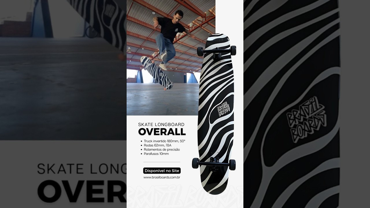 Depois de 5 anos de desenvolvimento e testes, o novo Skate Longboard Overall 44”. 