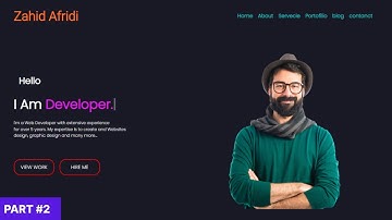 Personal Portfolio Website Using Bootstrap - HTML/CSS/JAVASCRIPT || Part 2||Hero Section