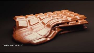 Chocolate Bar Melt 3D animation #blender #houdini