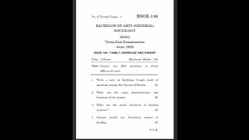 BSOE-146 Question Paper June 2023 #bag #english #ignou