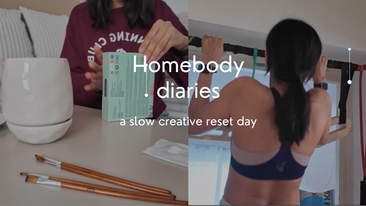 homebody diaries | creative solo day at home pull workout and morning routine to slow down and relax