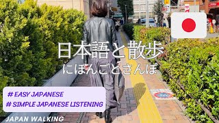 15 Minutes Simple Japanese Listening |Tokyo Walking and Learning - やさしい日本語 #3