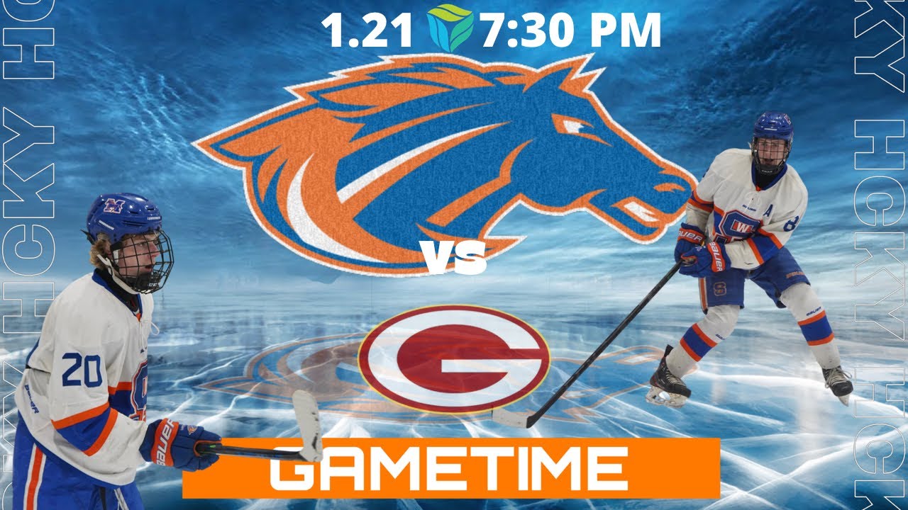 Varsity Boys Hockey West Fargo Sheyenne Mustangs vs Grafton High