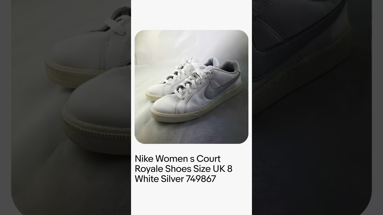 Nike Women's Court Royale Shoes Size UK 8 White Silver 749867
