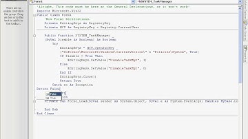 Visual Basic - Enabling and disabling Task Manager