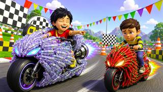 Shiva vs Rich Rudra 😱 | Shiva's Amazing Water Bottle Super Bike Race | Emotional  Story screenshot 5