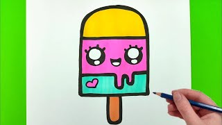 Kolay Çizimler, Dondurma Çizimi, Sevimli Resim Çizimleri, Çocuklar İçin Dondurma Resim Çizim Boyama