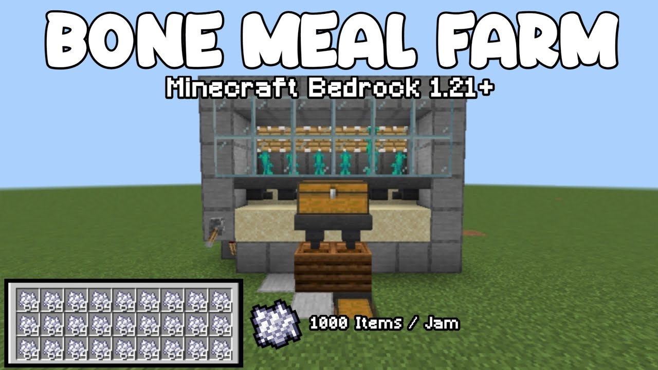 CARA MEMBUAT BONE MEAL FARM | MINECRAFT BEDROCK 1.21 - YouTube