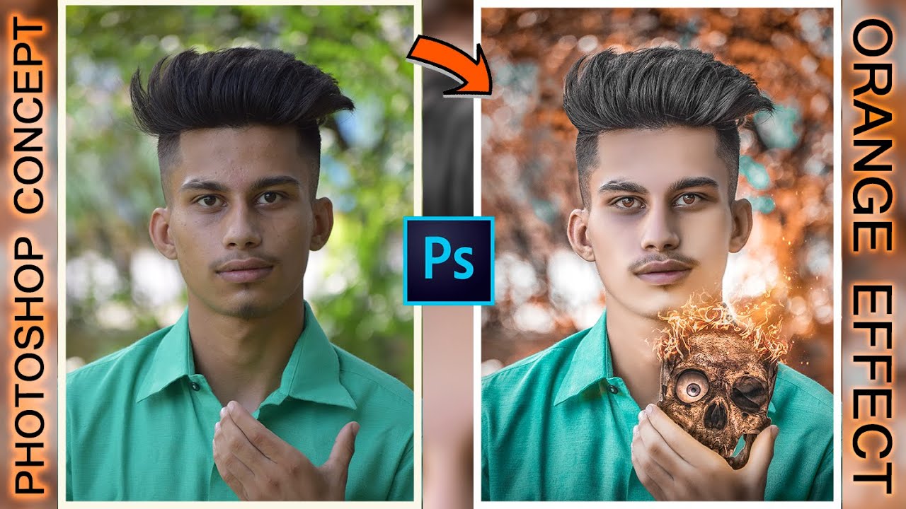 Orange Effect Retouching || Photoshop Tutorial || Color Grading ...