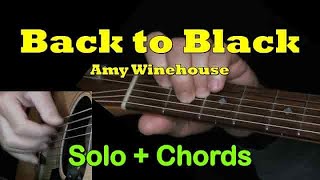 Thumbnail for BACK TO BLACK by Amy Winehouse | Easy Guitar Tab | Solo Chords