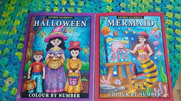 Coloring Book Reviews Books By Sachin Sachdeva Color By Number Halloween and Mermaid Books