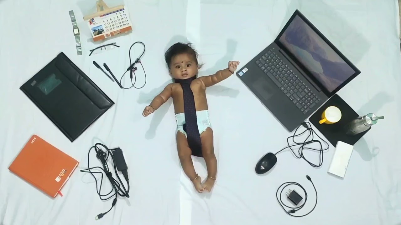 Work From Home|Office Theme Baby Photoshoot Idea at Home|Office Theme Baby  Boy Photography 2021 - YouTube