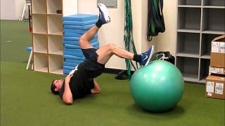 Single Leg Stability Ball Leg Curls
