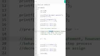 Lesson 17: C Programming - Pre Decrement Operator, how to use --variable