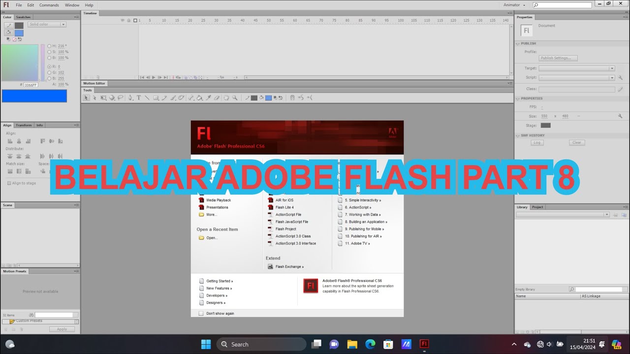 Tutorial Adobe flash untuk pemula part 8 - YouTube