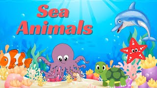 Aquatic animals exploration | Sea safari | Sea animals names in English for kids |@EnglishSingsing