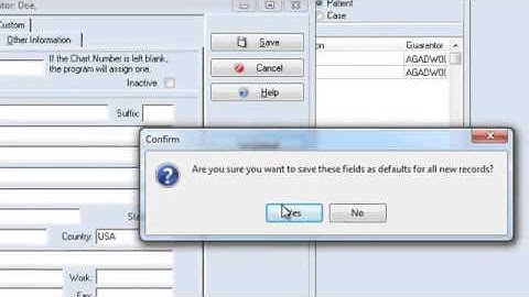 Medisoft Patient Defaults