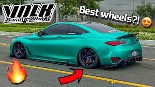 Test Fitting My Volk Racing TE37’s on my Q60 Red Sport!! | *Fire Fitment*