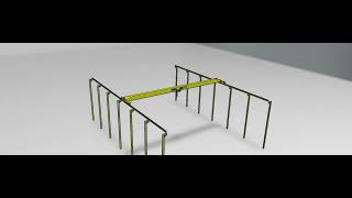 Euro Design Single Girder Overhead Crane Travel Video, 3D Animation