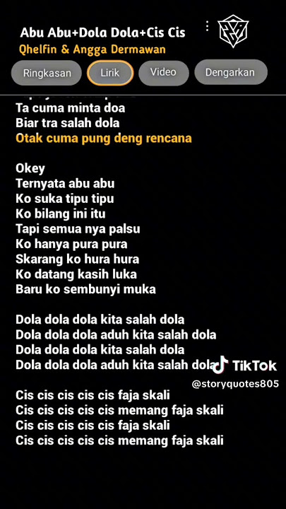 lirik abu abu   dola dola   cis cis