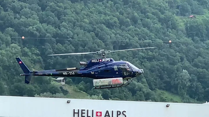 Eurocopter H125 Ecureuil AS350B3 HB-ZIJ Heli Alps landing Sion airport Valais Switzerland 27.07.2021