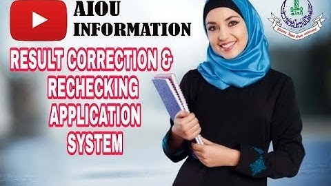 Online application form for Result Correction & Rechecking aiou