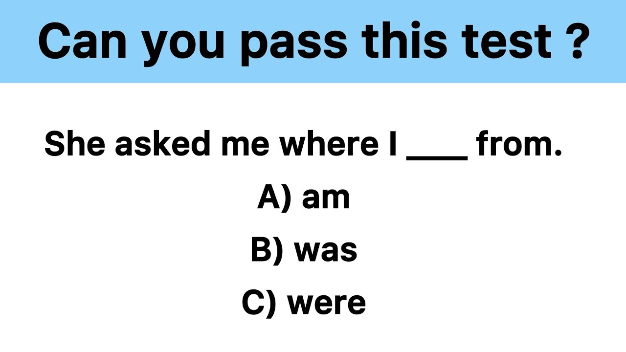 English Grammar Quiz ! Can You Pass This Test ? - YouTube