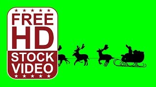 Free hd video backgrounds | stock footage description: santa claus
silhouette on a sleigh with reindeers waving hello green screen
seamless ...