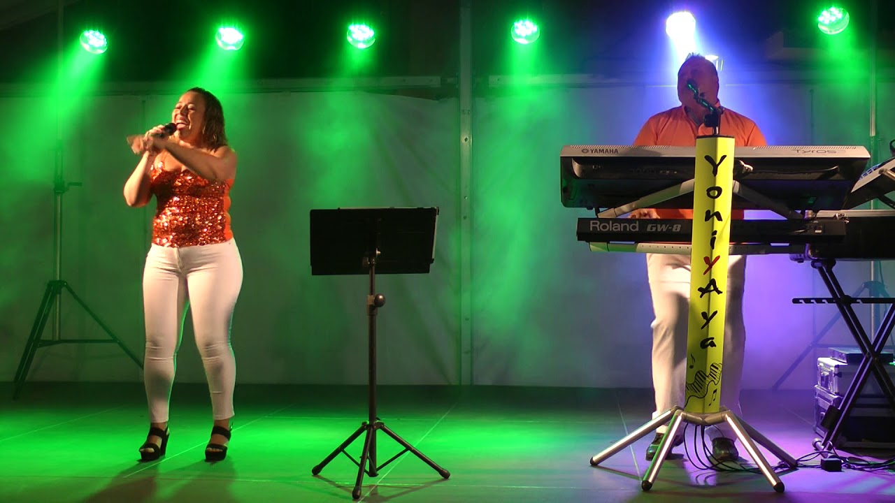 actuacion de yoni y aya en las fiestas san roque valsequillo 2018 teldeenfiestas