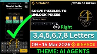 Theme Ai Agents  Binance Crypto Wodl Answers Today  All Letters Wotd