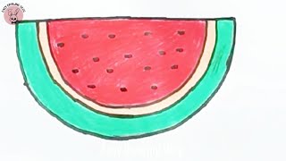 How to draw a water melon 🍈 কিভাবে সহজে একটি তরমুজ আঁকতে হয় 🍉
