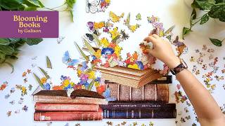 Blooming Books | Galison 750-Piece Shaped Jigsaw Puzzle Time Lapse