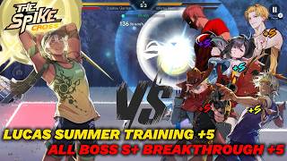 Lucas Summer Training +5 VS All Boss S+ Breakthrough +5, Full Power Battle - The Spike Cross